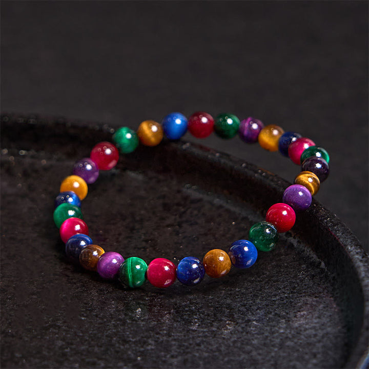 Pulsera de confianza con varias Buddha Stones y ojo de tigre