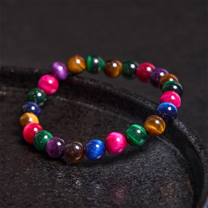 Pulsera de confianza con varias Buddha Stones y ojo de tigre