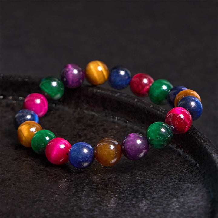 Pulsera de confianza con varias Buddha Stones y ojo de tigre