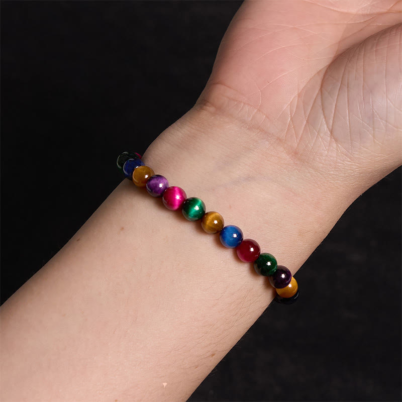 Pulsera de confianza con varias Buddha Stones y ojo de tigre