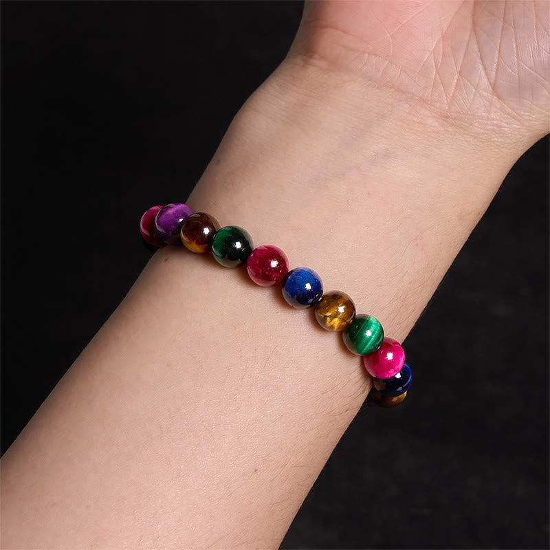 Pulsera de confianza con varias Buddha Stones y ojo de tigre