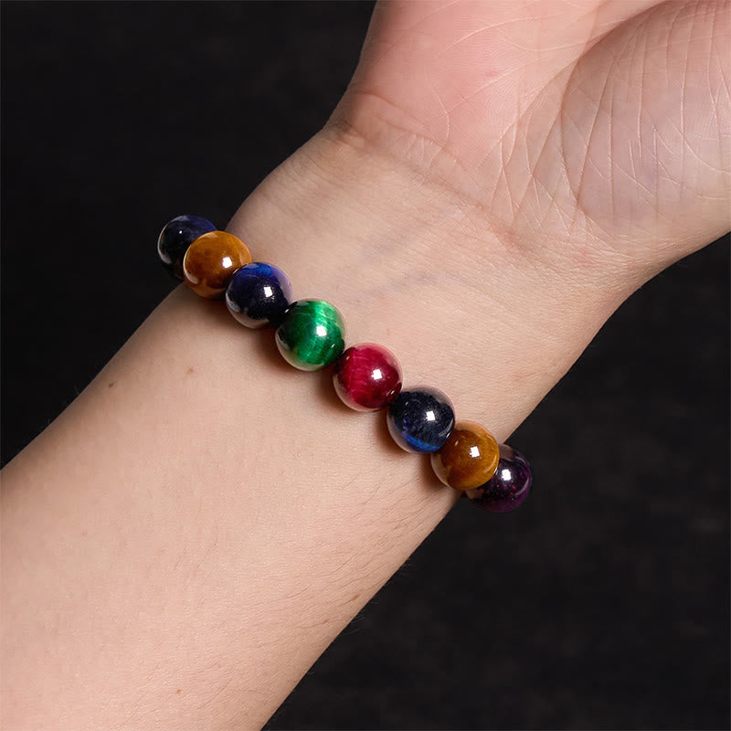 Pulsera de confianza con varias Buddha Stones y ojo de tigre