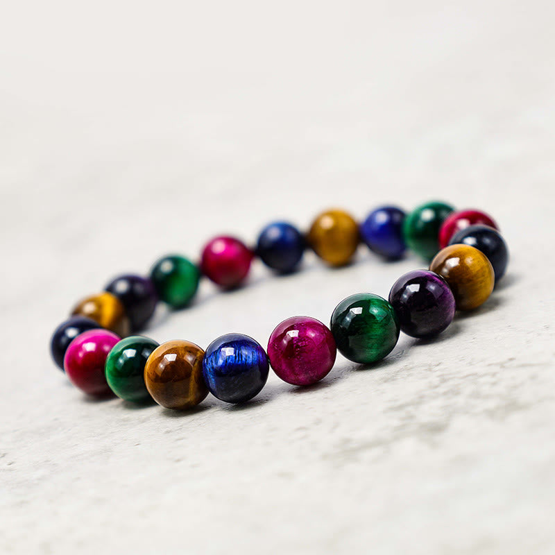 Pulsera de confianza con varias Buddha Stones y ojo de tigre