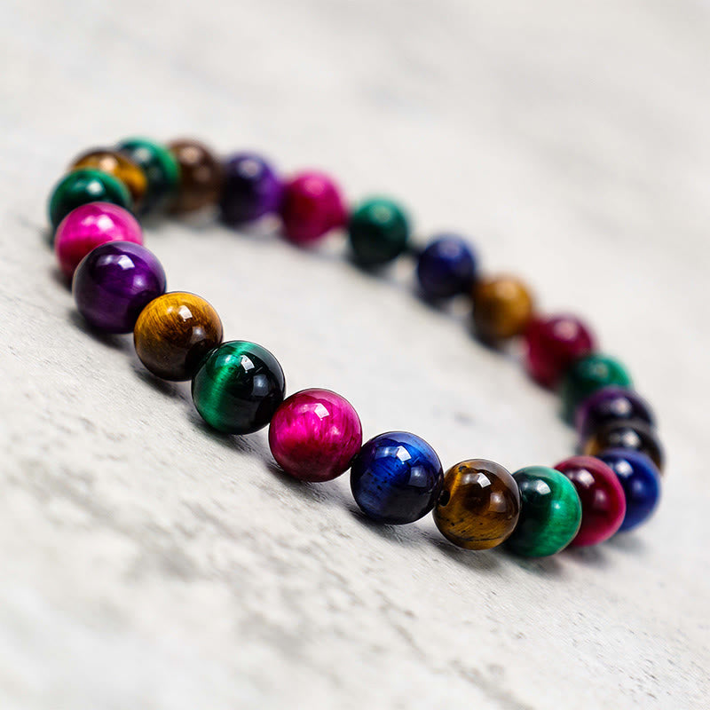 Pulsera de confianza con varias Buddha Stones y ojo de tigre