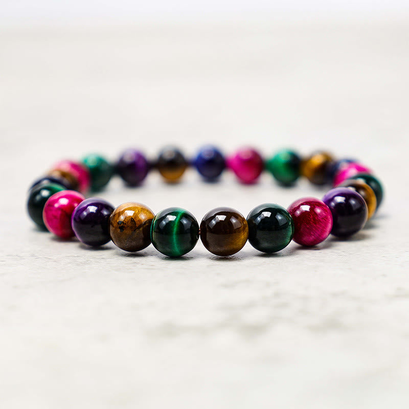 Pulsera de confianza con varias Buddha Stones y ojo de tigre