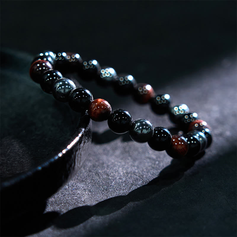 Pulsera de confianza con varias Buddha Stones y ojo de tigre