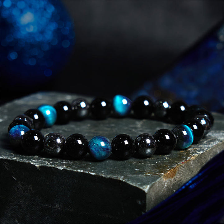 Pulsera de confianza con varias Buddha Stones y ojo de tigre