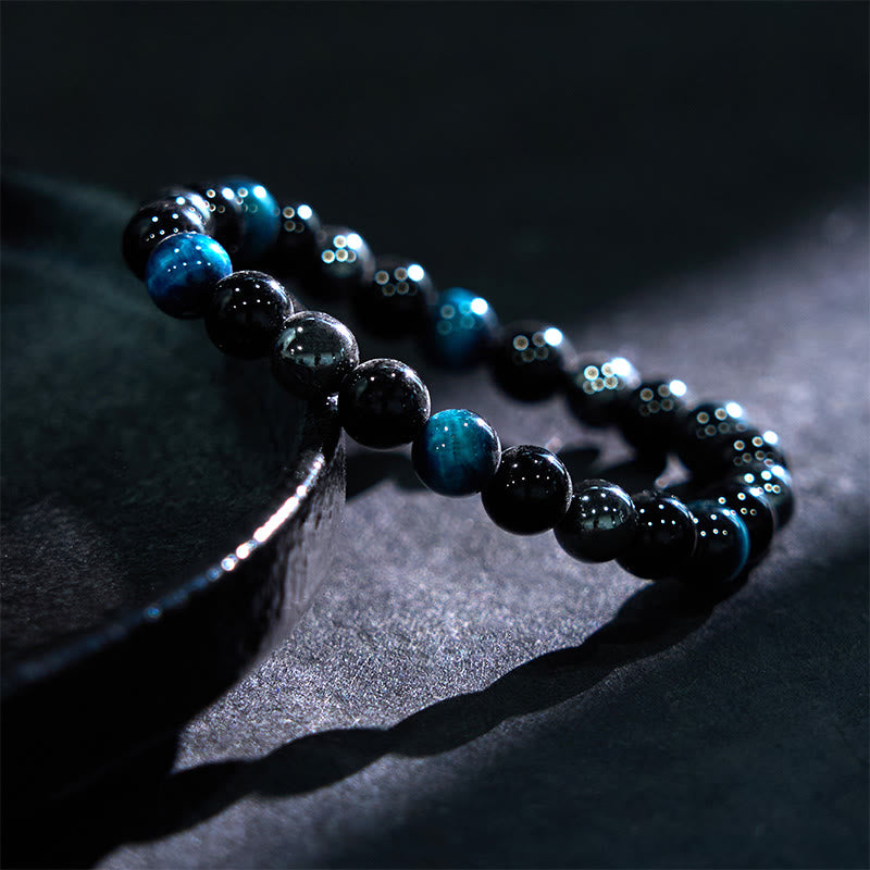 Pulsera de confianza con varias Buddha Stones y ojo de tigre