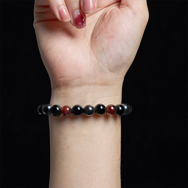 Pulsera de confianza con varias Buddha Stones y ojo de tigre