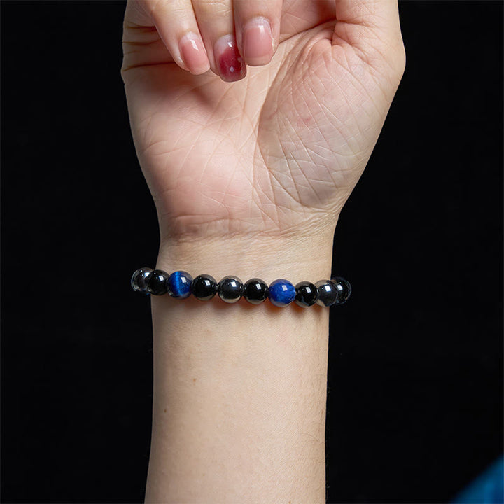 Pulsera de confianza con varias Buddha Stones y ojo de tigre