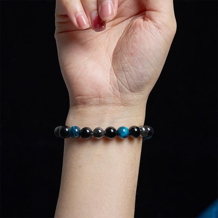Pulsera de confianza con varias Buddha Stones y ojo de tigre