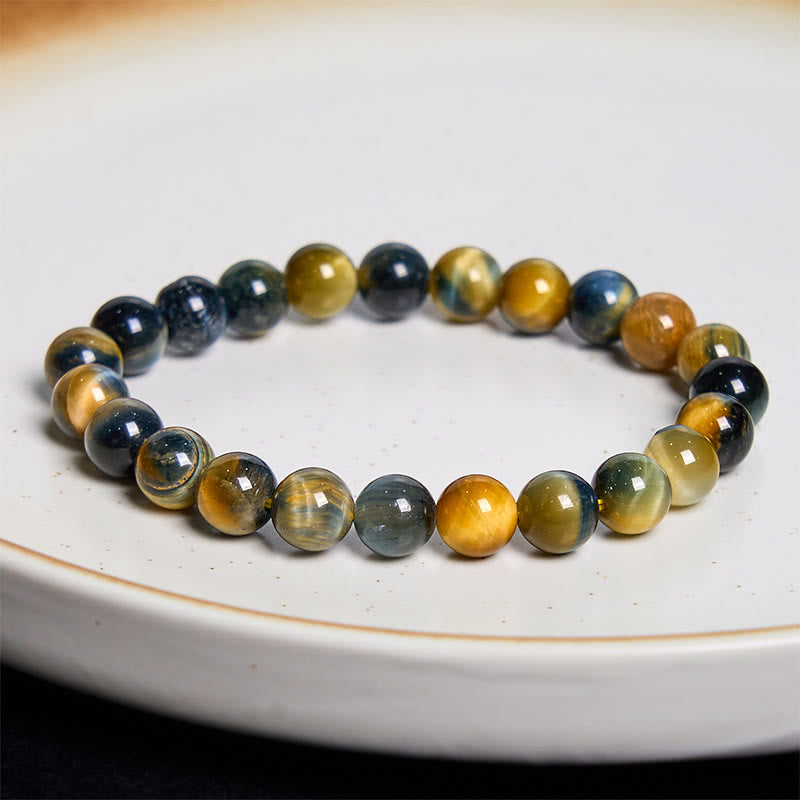 Pulsera de confianza con varias Buddha Stones y ojo de tigre