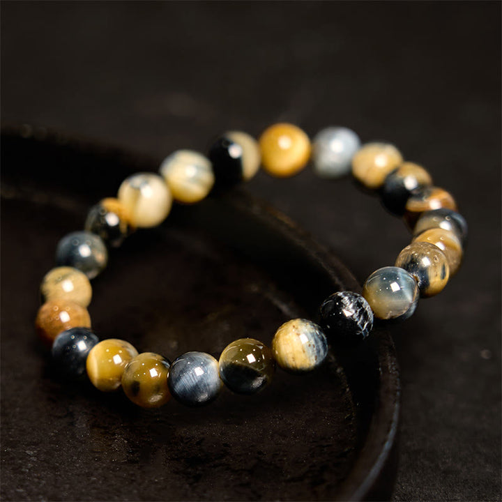 Pulsera de confianza con varias Buddha Stones y ojo de tigre