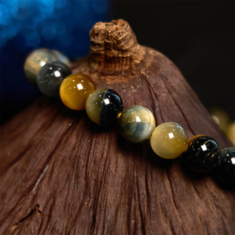 Pulsera de confianza con varias Buddha Stones y ojo de tigre