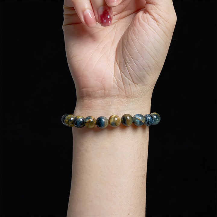Pulsera de confianza con varias Buddha Stones y ojo de tigre