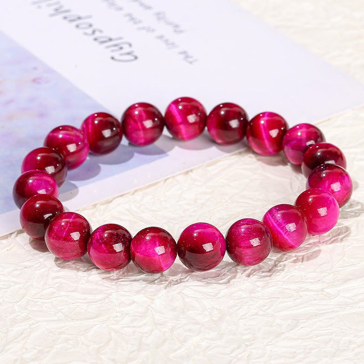Pulsera de confianza con varias Buddha Stones y ojo de tigre - Ojo de tigre rojo rosa (circunferencia de la muñeca: 14-16 cm) - 12 mm - image 112