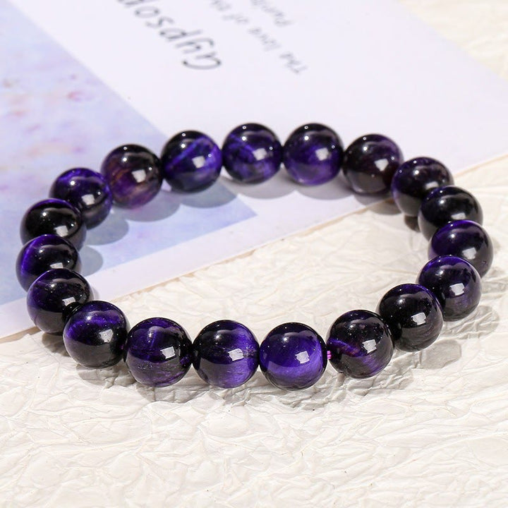 Pulsera de confianza con varias Buddha Stones y ojo de tigre - Ojo de tigre morado oscuro (circunferencia de la muñeca: 14-16 cm) - 12 mm - image 113