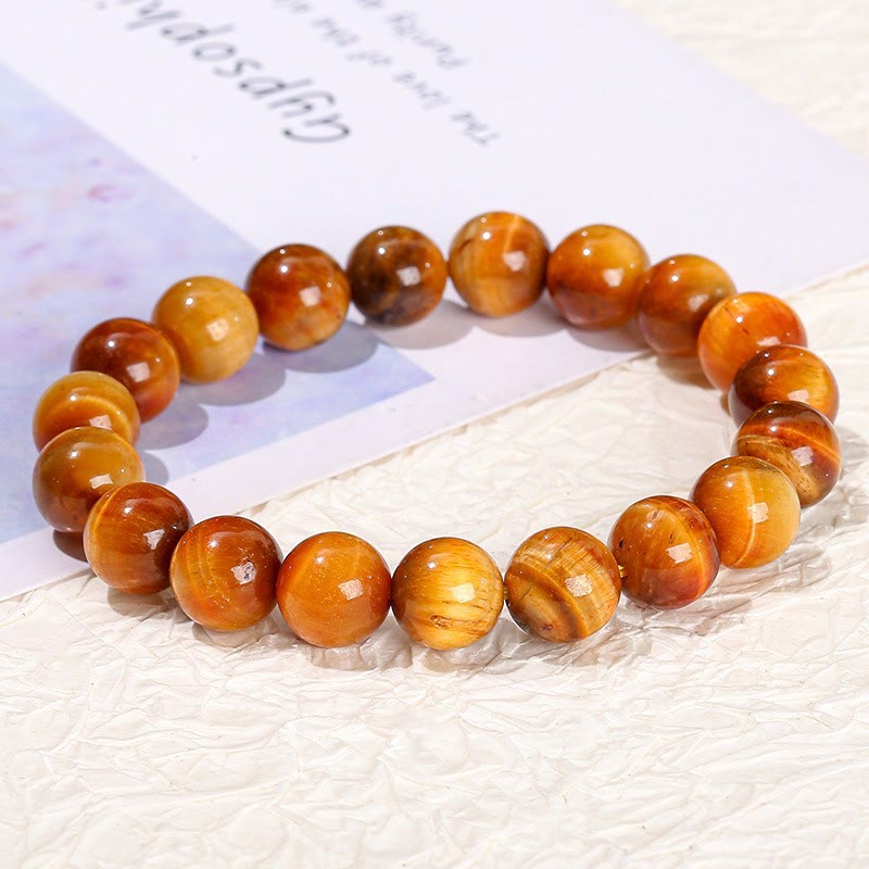 Pulsera de confianza con varias Buddha Stones y ojo de tigre - Ojo de tigre naranja (circunferencia de la muñeca: 14-16 cm) - 12 mm - image 114