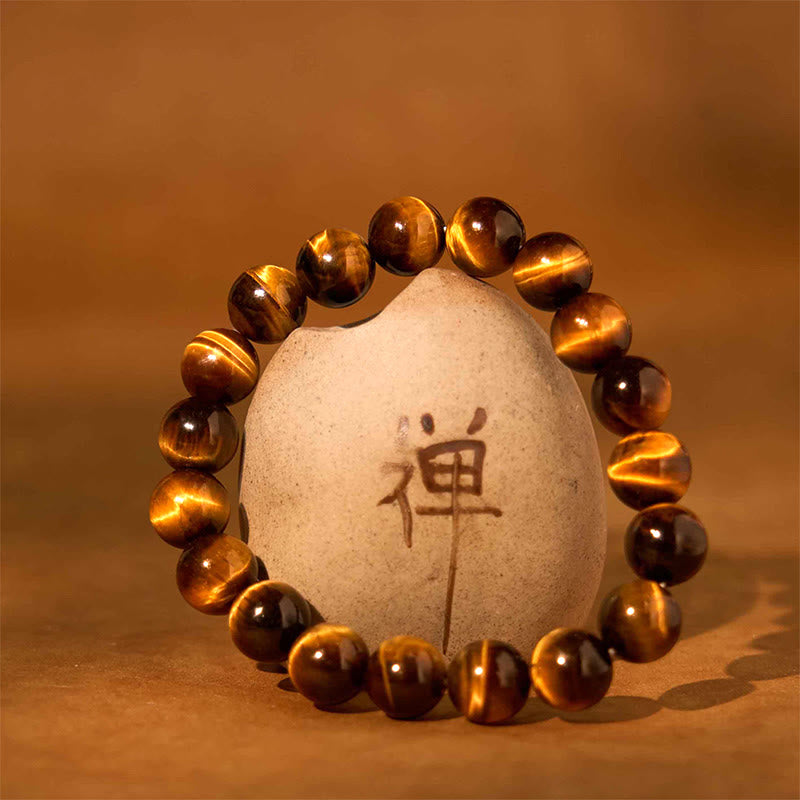 Pulsera de confianza con varias Buddha Stones y ojo de tigre