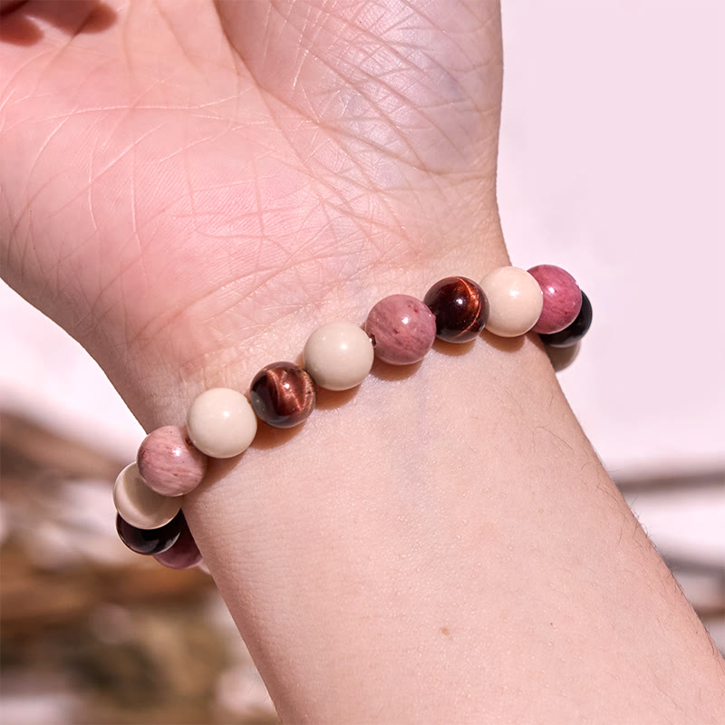 Pulsera de confianza con varias Buddha Stones y ojo de tigre