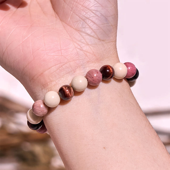 Pulsera de confianza con varias Buddha Stones y ojo de tigre