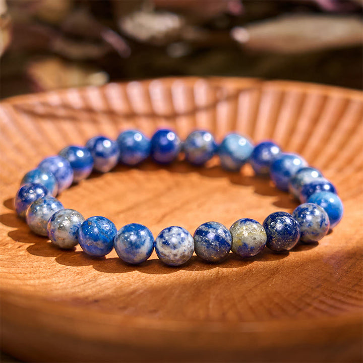 Pulsera de la calma con piedra de Buda, varios cristales, malaquita, lazurita, lapislázuli y hemimorfita. - Lazurita oscura (circunferencia de la muñeca: 14-16 cm) - image 39
