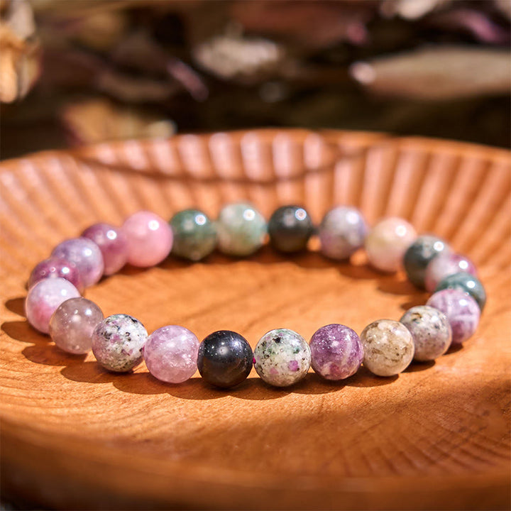 Pulsera de la calma con piedra de Buda, varios cristales, malaquita, lazurita, lapislázuli y hemimorfita. - Turmalina (circunferencia de la muñeca: 14-16 cm) - image 42
