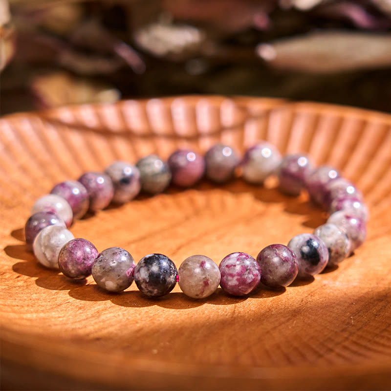 Pulsera de la calma con piedra de Buda, varios cristales, malaquita, lazurita, lapislázuli y hemimorfita. - Turmalina Flor de Ciruelo (Circunferencia de la muñeca: 14-16 cm) - image 51