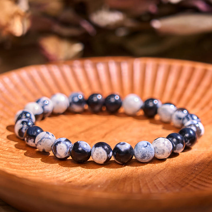 Pulsera de la calma con piedra de Buda, varios cristales, malaquita, lazurita, lapislázuli y hemimorfita. - Ágata Orca (Circunferencia de la muñeca: 14-16 cm) - image 57