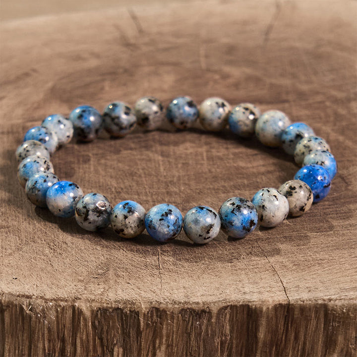Pulsera de la calma con piedra de Buda, varios cristales, malaquita, lazurita, lapislázuli y hemimorfita. - Piedra K2 (circunferencia de la muñeca: 14-16 cm) - image 92