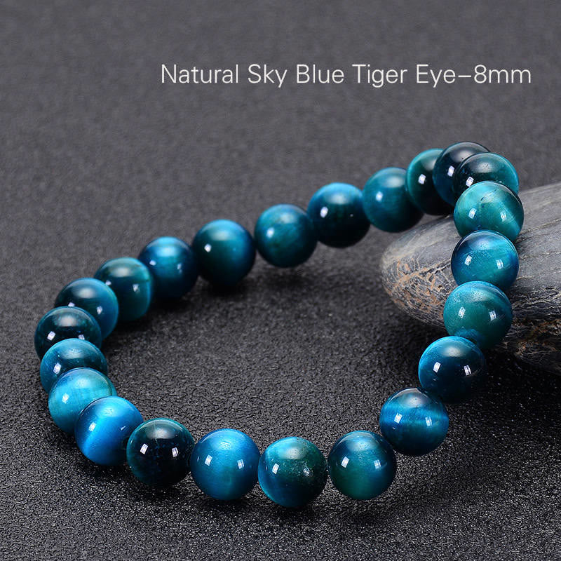 Pulsera de la calma con piedra de Buda, varios cristales, malaquita, lazurita y hemimorfita - Ojo de tigre azul (circunferencia de la muñeca: 14-16 cm) - image 128