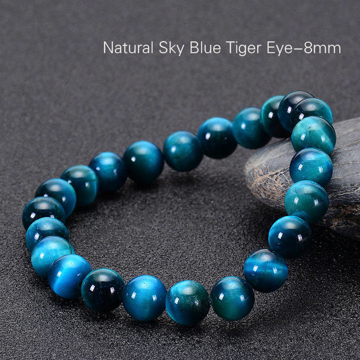 Pulsera de la calma con piedra de Buda, varios cristales, malaquita, lazurita y hemimorfita - Ojo de tigre azul (circunferencia de la muñeca: 14-16 cm) - image 128