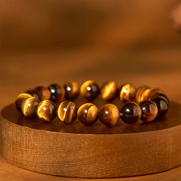 Pulsera de la calma con piedra de Buda, varios cristales, malaquita, lazurita, lapislázuli y hemimorfita. - Ojo de tigre amarillo (circunferencia de la muñeca: 14-16 cm) - image 146