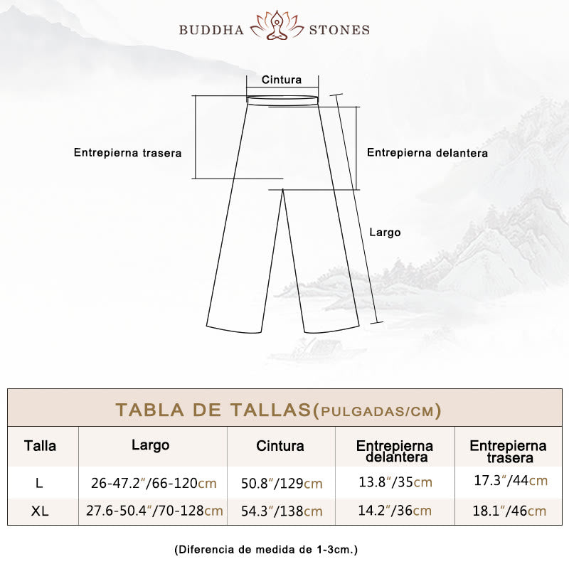 Buddha Stones 2 Piezas Camiseta de Manga Larga con Cuello en V de Hombre Pantalones Conjunto de Ropa de Meditación Zen Tai Chi de Algodón y Lino - image 7