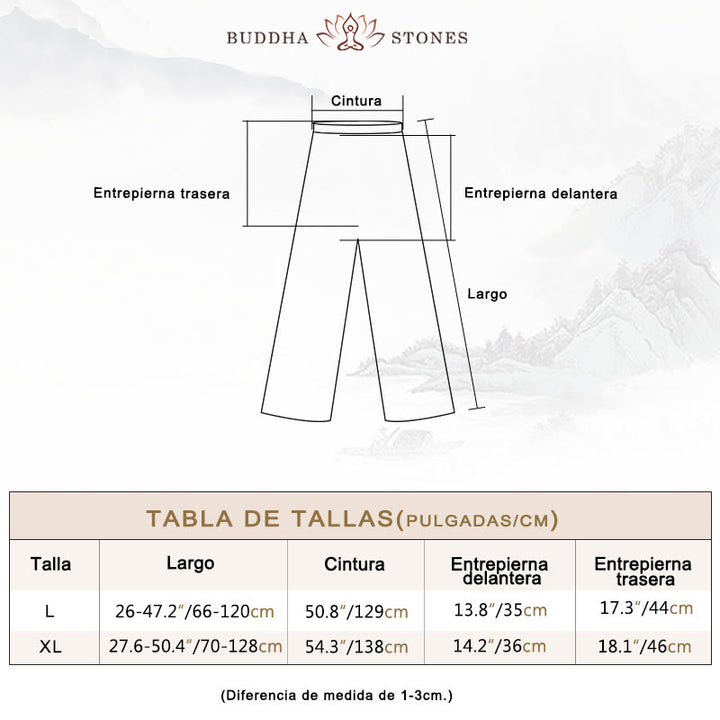 Buddha Stones 2 Piezas Camiseta de Manga Larga con Cuello en V de Hombre Pantalones Conjunto de Ropa de Meditación Zen Tai Chi de Algodón y Lino - image 7
