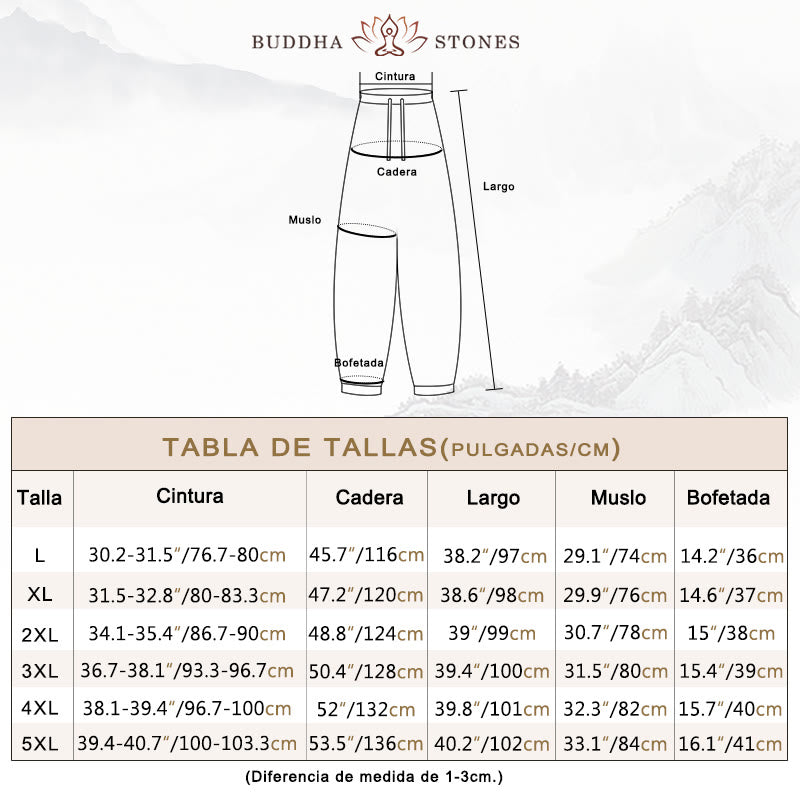 Pantalones harén de pana con cordón y bolsillos para hombre de otoño e invierno de Buddha Stones - image 6