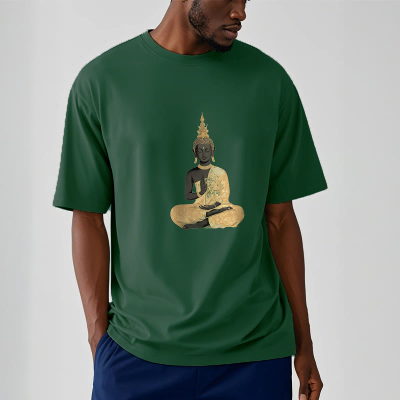 Camiseta de algodón con estampado de Buddha Stones de Buda - image 4
