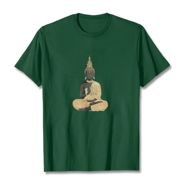 Camiseta de algodón con estampado de Buddha Stones de Buda - Verde bosque - 2XL - image 3