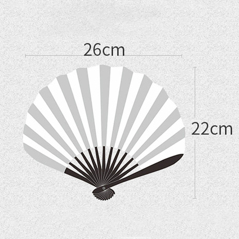 Abanico plegable de bambú de mano con borlas y forma de concha con bordado de rosas y Buddha Stones