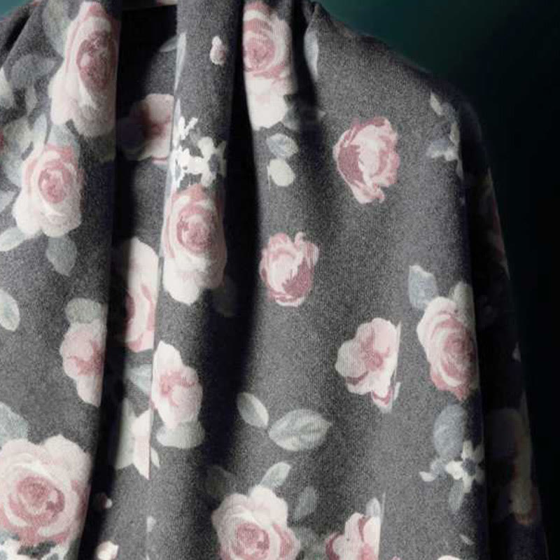 Chal tibetano con Buddha Stones, rosa de jardín, bufanda de viaje acogedora para otoño e invierno - image 20