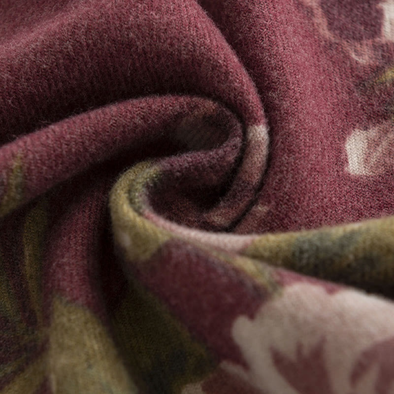 Chal tibetano con Buddha Stones, rosa de jardín, bufanda de viaje acogedora para otoño e invierno - image 10