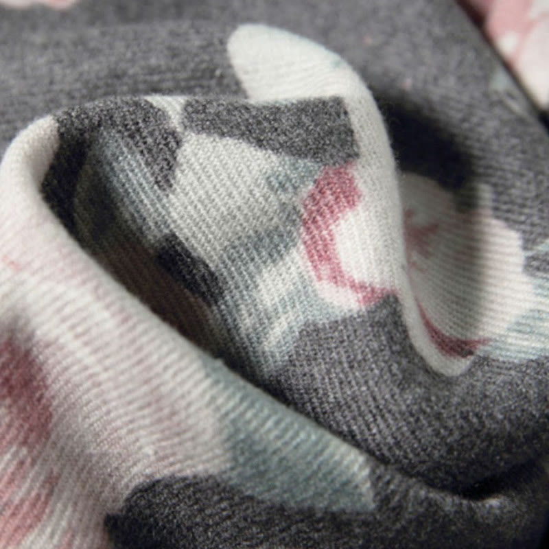 Chal tibetano con Buddha Stones, rosa de jardín, bufanda de viaje acogedora para otoño e invierno - image 21