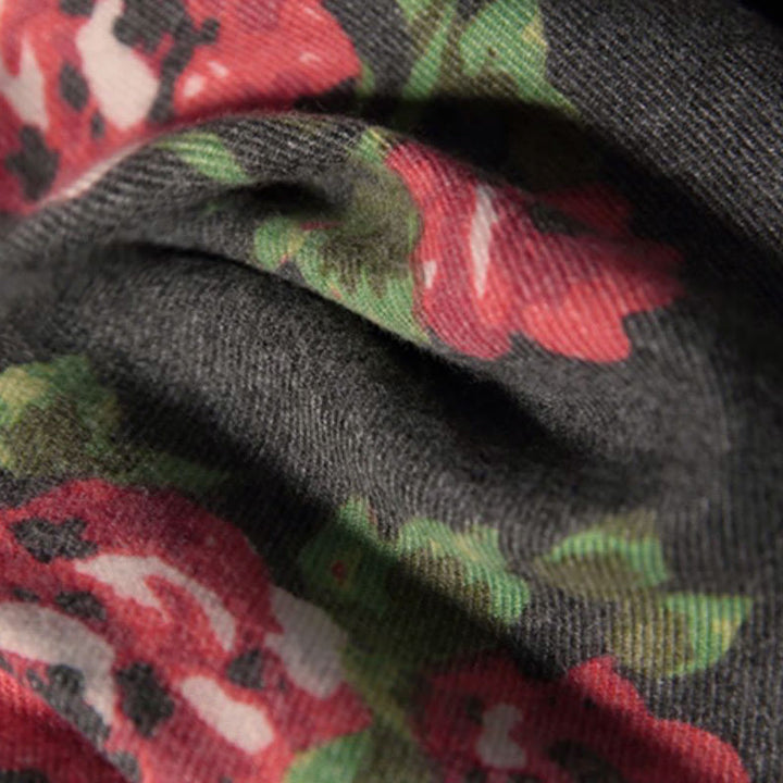 Chal de jardín con flores de rosas tibetanas y Buddha Stones, bufanda acogedora para otoño e invierno  - image 18