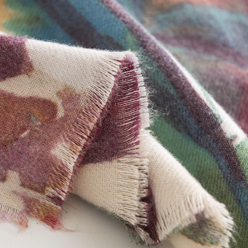 Chal con estampado de flores coloridas y dulces tibetanas con Buddha Stones para otoño e invierno, bufanda suave - image 21