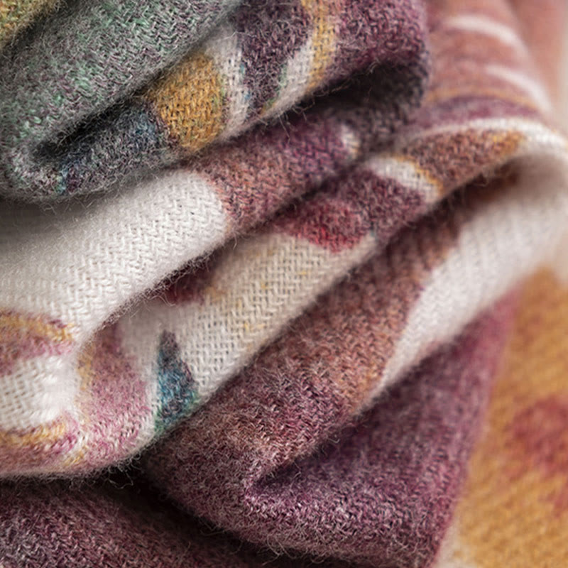 Chal con estampado de flores coloridas y dulces tibetanas con Buddha Stones para otoño e invierno, bufanda suave - image 17