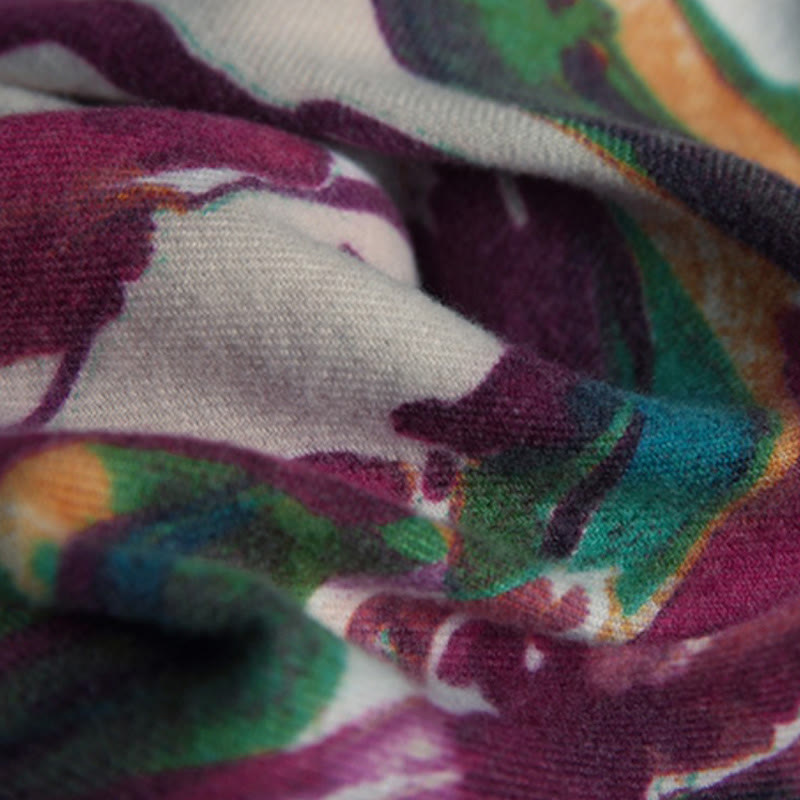 Chal con estampado de flores coloridas y dulces tibetanas con Buddha Stones para otoño e invierno, bufanda suave - image 9