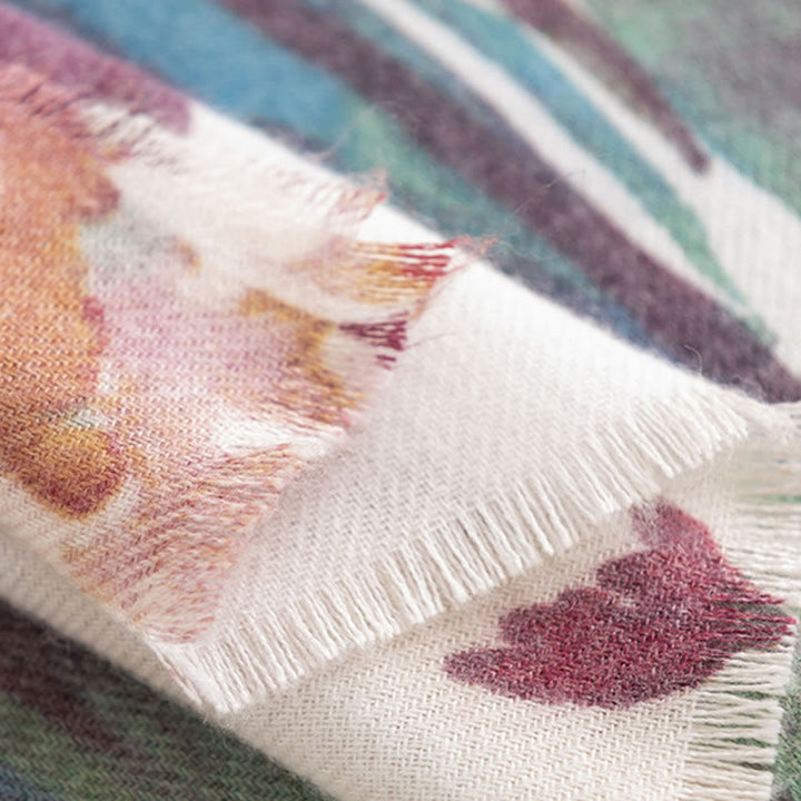 Chal con estampado de flores coloridas y dulces tibetanas con Buddha Stones para otoño e invierno, bufanda suave - image 20