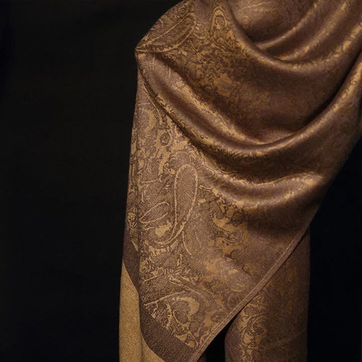 Chal tibetano de jacquard de anacardo con borlas y Buddha Stones , ideal para primavera, otoño e invierno. Bufanda cálida y acogedora. - image 5