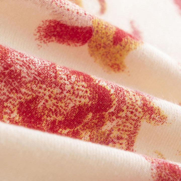 Chal con estampado de flores rojas tibetanas y Buddha Stones para otoño e invierno, suave y cálido - image 14