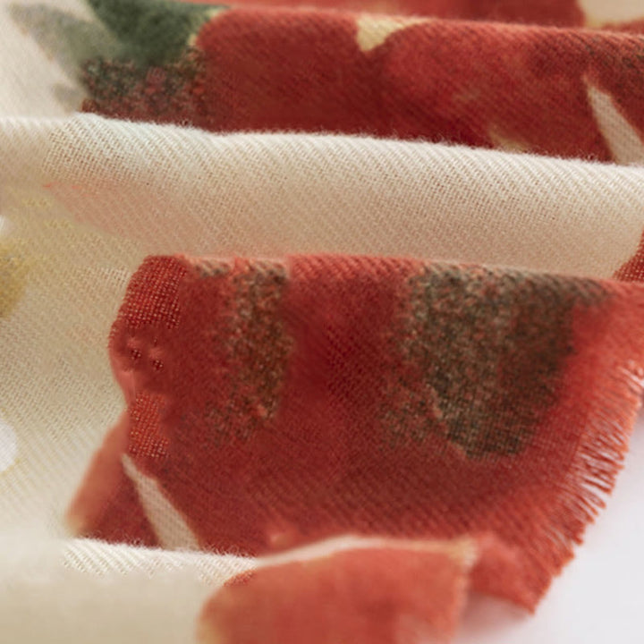 Chal con estampado de flores y pintura de tinta retro china tibetana con Buddha Stones, bufanda cálida y acogedora para otoño e invierno - image 7